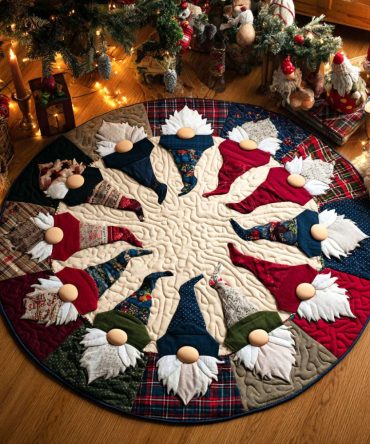 Enchanted Elves Quilted Round Mat
