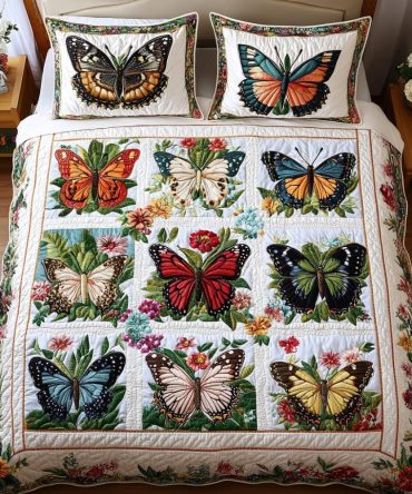 Enchanted Flight 3-Piece Quilted Bedding Set