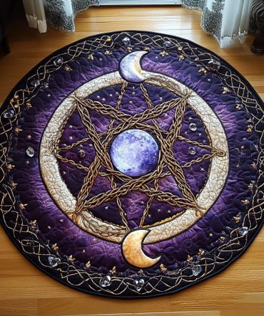 Enchanted Pentacle Quilted Round Mat