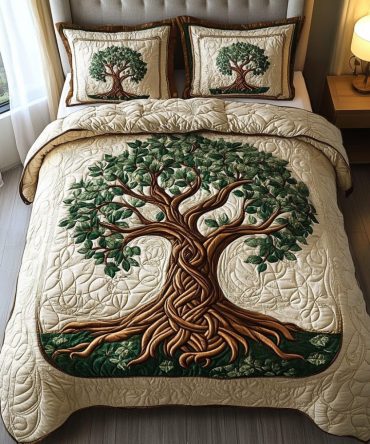 Eternal Roots 3-Piece Quilted Bedding Set