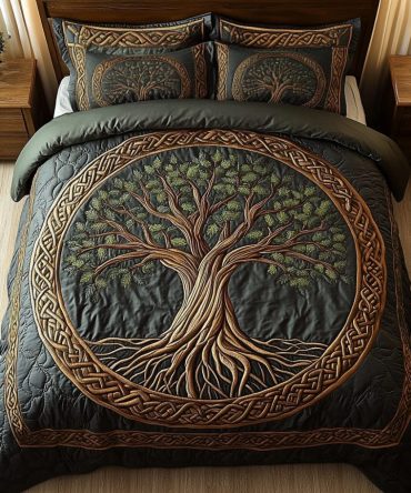 Eternal Tree 3-Piece Quilted Bedding Set