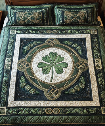 Lucky Clover Haven 3-Piece Quilted Bedding Set