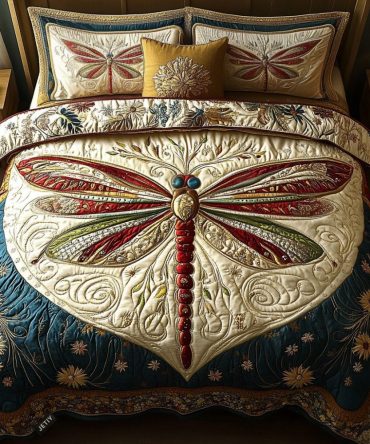 Ethereal Dragonfly 3-Piece Quilted Bedding Set