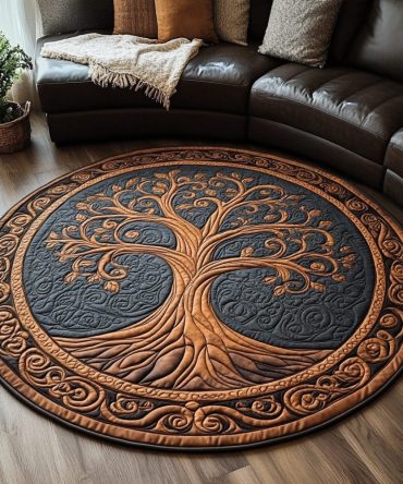 Ethereal Oak Quilted Round Mat
