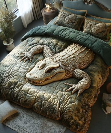 Everglades Alligator 3-Piece Quilted Bedding Set