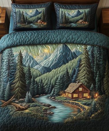 Evergreen Bliss 3-Piece Quilted Bedding Set