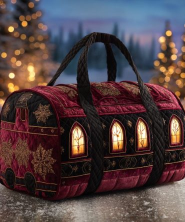 Express Christmas Train Quilted Duffle Bag