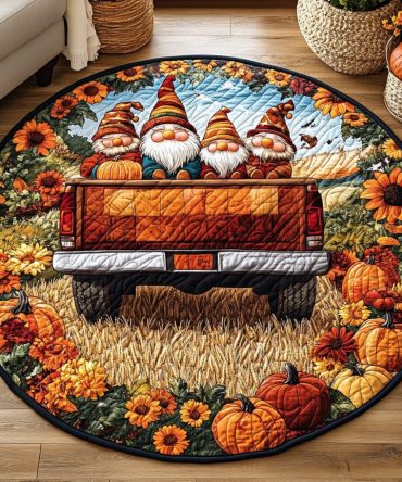 Fall Delight Quilted Round Mat