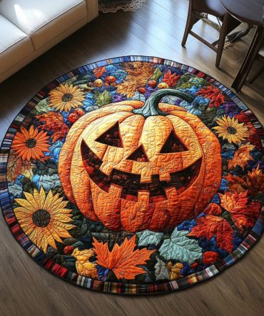 Fall Harvest Quilted Round Mat