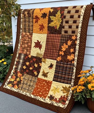 Fall Maple Magic Quilted Blanket