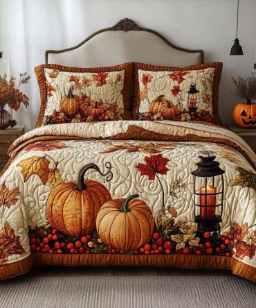 Falling Leaf Blessing 3-Piece Quilted Bedding Set