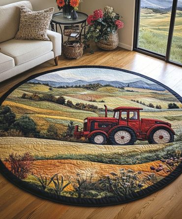 Farm Life Quilted Round Mat