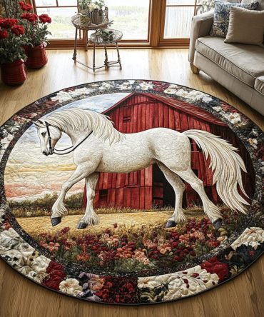 Farmstead Rider Quilted Round Mat