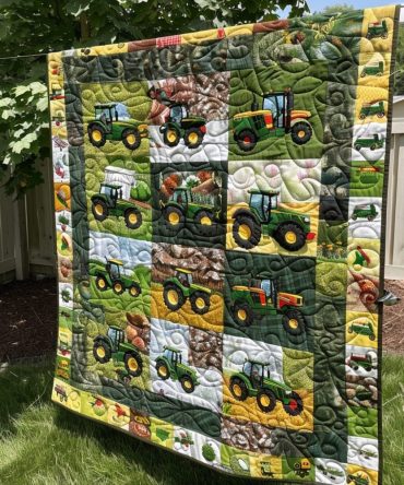 Farmyard Fantasy Quilted Blanket