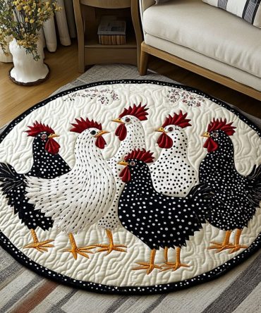 Farmyard Gathering Quilted Round Mat
