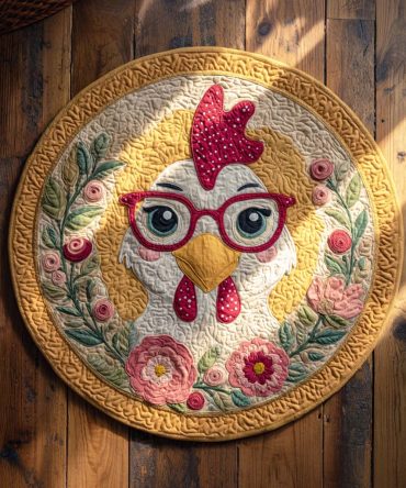 Feather Patch Quilted Round Mat