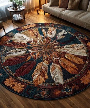 Feathered Dream Quilted Round Mat