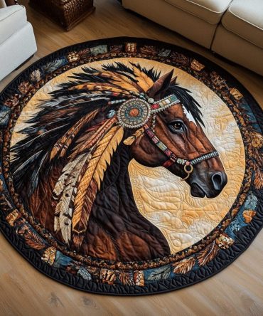 Feathered Strength Quilted Round Mat