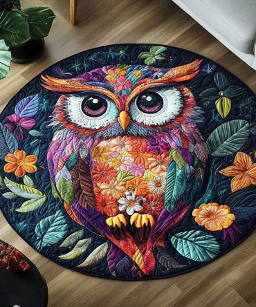 Feathers Of Wisdom Quilted Round Mat