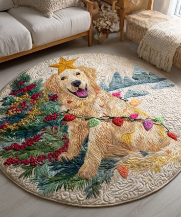Festive Fetch Quilted Round Mat
