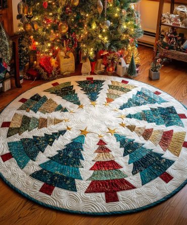 Festive Forest Quilted Round Mat