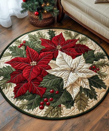 Festive Glow Quilted Round Mat