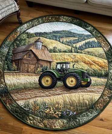 Fields Of Green Quilted Round Mat