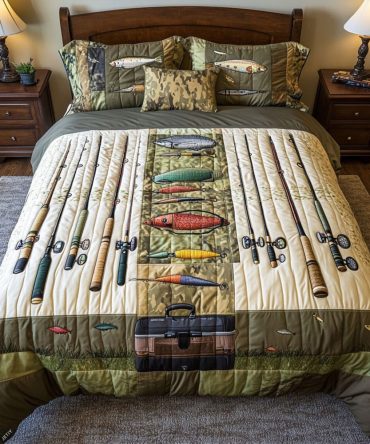 Fishing Adventure 3-Piece Quilted Bedding Set