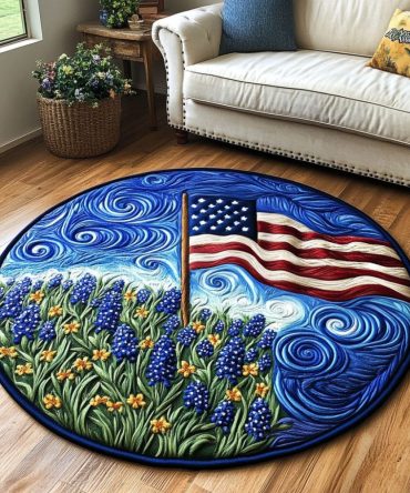 Flag Of Freedom Quilted Round Mat