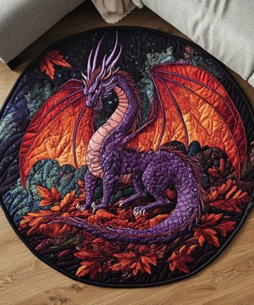 Flame Breath Orb Quilted Round Mat