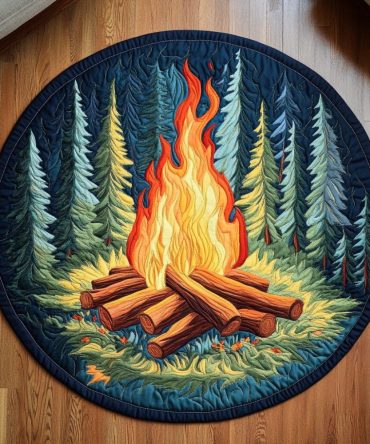Flame Dance Quilted Round Mat