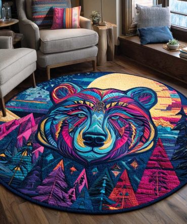 Flame Roar Quilted Round Mat