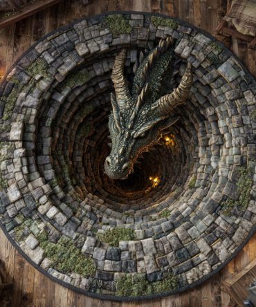 Flamewatcher Quilted Round Mat