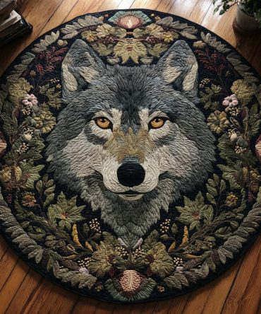 Floral Alpha Quilted Round Mat