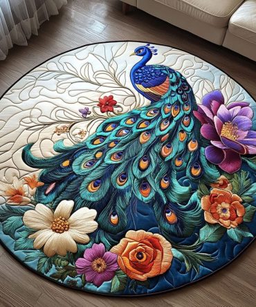 Floral Elegance Quilted Round Mat