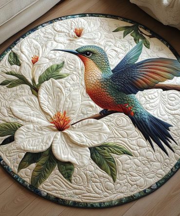 Floral Flight Quilted Round Mat