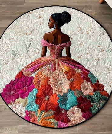 Floral Majesty Quilted Round Mat