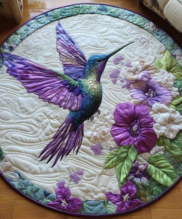 Floral Wings Quilted Round Mat