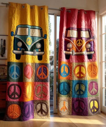 Flower Van Parade Quilted Curtains