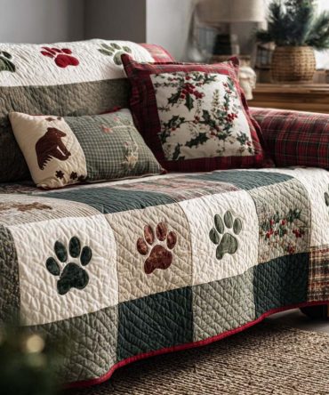 Fluffy Paws Quilted Sofa Cover