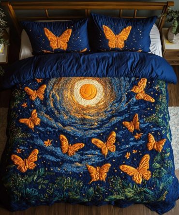 Flutter Bliss 3-Piece Quilted Bedding Set