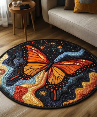 Fluttering Beauty Quilted Round Mat
