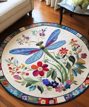 Fluttering Magic Quilted Round Mat