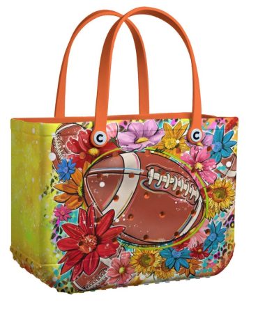 Bucket Tote Bag, Limited Edition Bogg Bag, Beach Bag Football Bloom