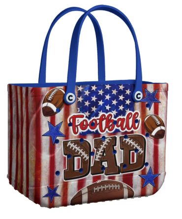 Bucket Tote Bag, Limited Edition Bogg Bag, Beach Bag Football Dad