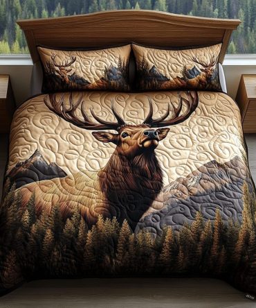 Forest Guardian 3-Piece Quilted Bedding Set