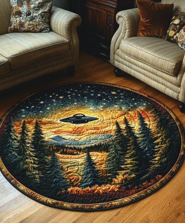 Forest Abduction Quilted Round Mat