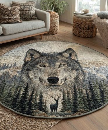 Forest Alpha Quilted Round Mat