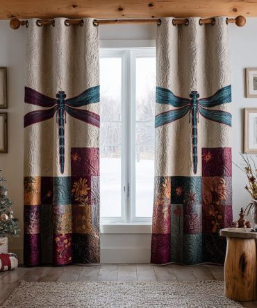 Forest Breeze Dragonfly Quilted Curtains