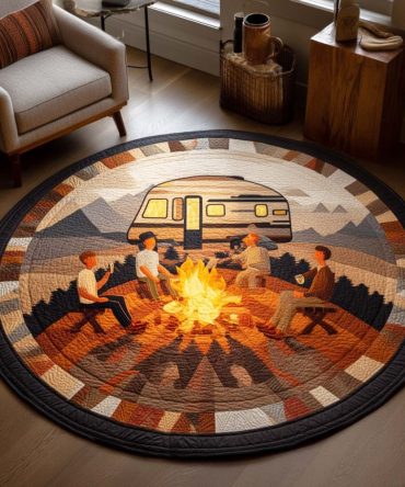 Forest Dawn Quilted Round Mat